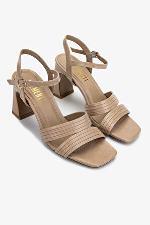 Valmenti Kadın Vegan Bej Topuklu Ayakkabı 1073 622 BN AYK Y25 NUDE CILT