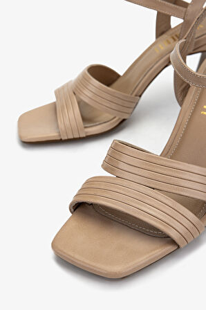 Valmenti Kadın Vegan Bej Topuklu Ayakkabı 1073 622 BN AYK Y25 NUDE CILT