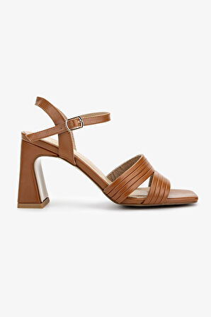 Valmenti Kadın Vegan Taba Topuklu Ayakkabı 1073 622 BN AYK Y25 TABA CILT