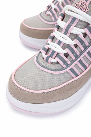 Fornarina Kadın Deri & Tekstil Bej/Pembe Sneakers & Spor Ayakkabı 304 6404199 BN AYK Y25 SAND/PINK
