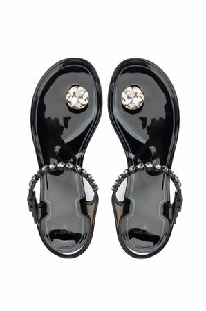 Menghi Kadın Pvc Siyah Parmak Arası Sandalet 774 828E BN SNDLT Y25 BLACK