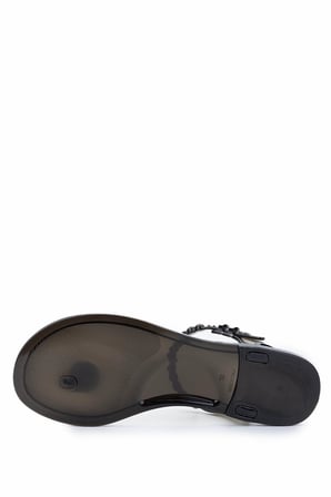 Menghi Kadın Pvc Siyah Parmak Arası Sandalet 774 828E BN SNDLT Y25 BLACK