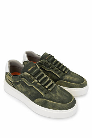 Barracuda Erkek Hakiki Deri Yeşil/Beyaz Sneakers & Spor Ayakkabı 511 BU3510A ERK AYK Y24 DENIM VERDE/BIANCO