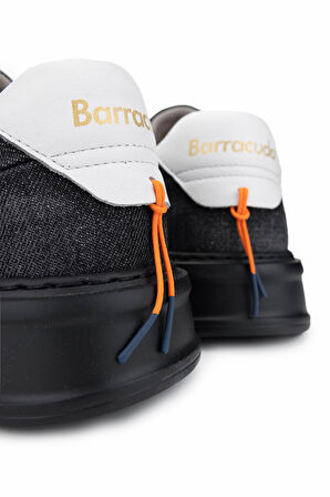 Barracuda Erkek Hakiki Deri Siyah/Beyaz Sneakers & Spor Ayakkabı 511 BU3510A ERK AYK Y24 DENIM NERO/BIANCO