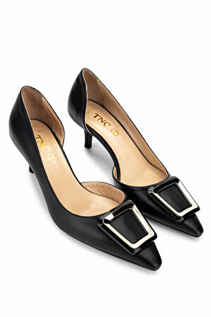 Tamer Tanca Kadın Hakiki Deri Siyah Analin Topuklu Ayakkabı 492 55203 BN AYK Y25 SIYAH ANL