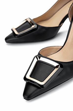 Tamer Tanca Kadın Hakiki Deri Siyah Analin Topuklu Ayakkabı 492 55203 BN AYK Y25 SIYAH ANL