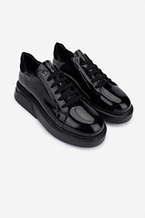 Valmenti Erkek Hakiki Deri Siyah Rugan Sneakers & Spor Ayakkabı 771 35110 ERK AYK Y25 SIYAH RGN