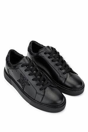 Tamer Tanca Kadın Deri/Tekstil Siyah Sneakers & Spor Ayakkabı 1145 1609 BN AYK Y25 SIYAH