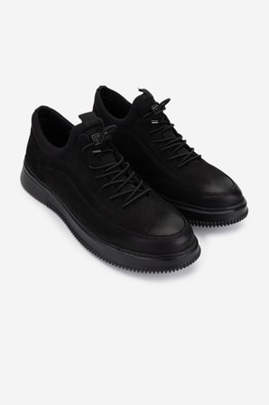 Valmenti Erkek Hakiki Deri Siyah Nubuk Sneakers & Spor Ayakkabı 298 VAL-9169-F412 ERK AYK Y25 SIYAH NBK