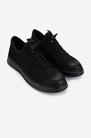 Valmenti Erkek Hakiki Deri Siyah Nubuk Sneakers & Spor Ayakkabı 298 VAL-9169-F412 ERK AYK Y25 SIYAH NBK