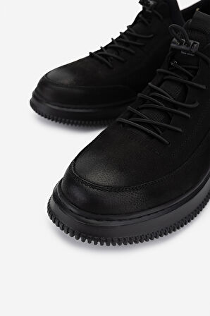 Valmenti Erkek Hakiki Deri Siyah Nubuk Sneakers & Spor Ayakkabı 298 VAL-9169-F412 ERK AYK Y25 SIYAH NBK