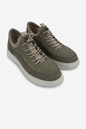 Valmenti Erkek Hakiki Deri Yeşil Nubuk Sneakers & Spor Ayakkabı 298 VAL-9169-F412 ERK AYK Y25 OLIVE DANTE
