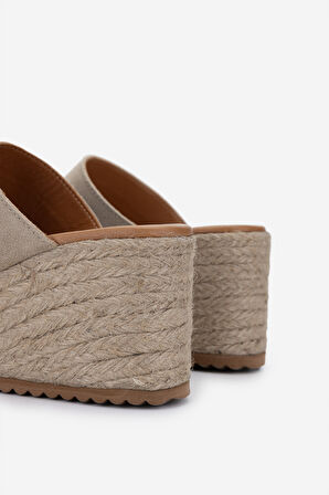 Valmenti Kadın Bej Süet Topuklu Terlik 1147 330 BN TRLK Y25 BEJ SUET