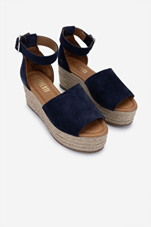 Valmenti Kadın Lacivert Süet Topuklu Sandalet 1147 450 BN SNDLT Y25 LACI SUET