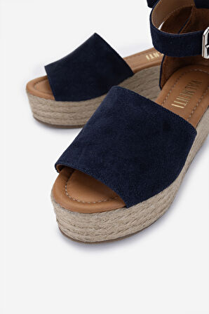 Valmenti Kadın Lacivert Süet Topuklu Sandalet 1147 450 BN SNDLT Y25 LACI SUET