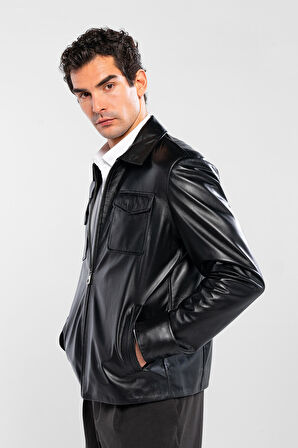 Tamer Tanca Erkek Hakiki Deri Siyah Deri Mont 415 K-2470 ERK DR MONT Y/25 SIYAH DR