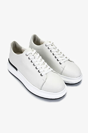Valmenti Erkek Hakiki Deri Beyaz Sneakers & Spor Ayakkabı 381 VAL-19669 ERK AYK Y25 BEYAZ