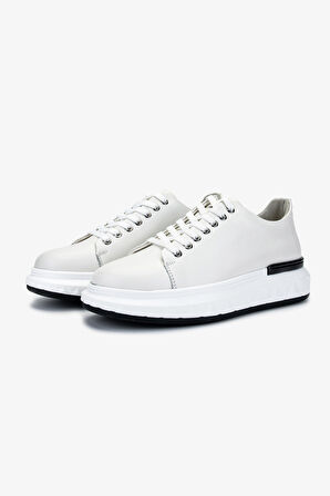 Valmenti Erkek Hakiki Deri Beyaz Sneakers & Spor Ayakkabı 381 VAL-19669 ERK AYK Y25 BEYAZ