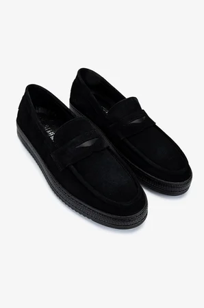 Valmenti Erkek Hakiki Deri Siyah Süet Loafer Ayakkabı 537 3710 ERK AYK Y25 SIYAH SUET