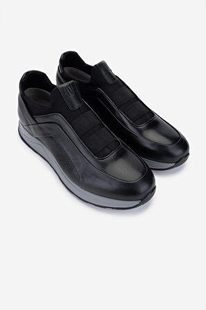Valmenti Erkek Hakiki Deri Siyah Sneakers & Spor Ayakkabı 383 VAL-6094 ERK AYK Y25 SIYAH SLVR