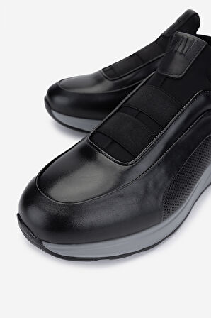 Valmenti Erkek Hakiki Deri Siyah Sneakers & Spor Ayakkabı 383 VAL-6094 ERK AYK Y25 SIYAH SLVR