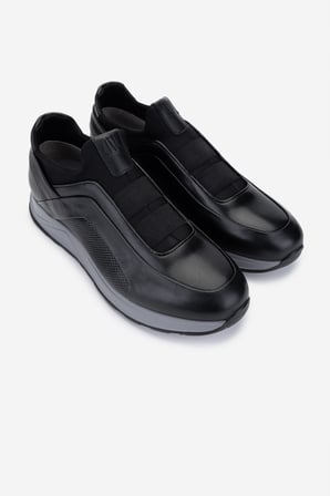 Valmenti Erkek Hakiki Deri Siyah Sneakers & Spor Ayakkabı 383 VAL-6094 ERK AYK Y25 SIYAH SLVR