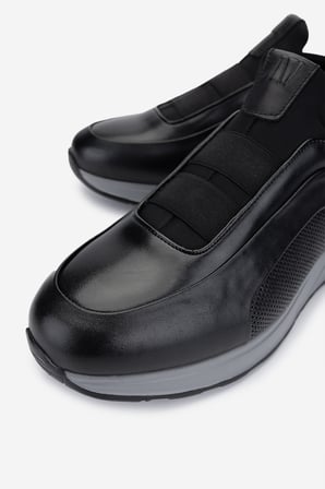 Valmenti Erkek Hakiki Deri Siyah Sneakers & Spor Ayakkabı 383 VAL-6094 ERK AYK Y25 SIYAH SLVR
