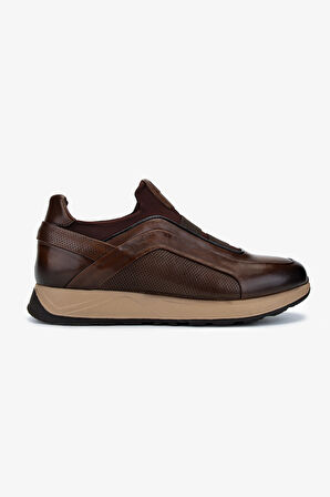 Valmenti Erkek Hakiki Deri Kahverengi Sneakers & Spor Ayakkabı 383 VAL-6094 ERK AYK Y25 KAHVE SLVR