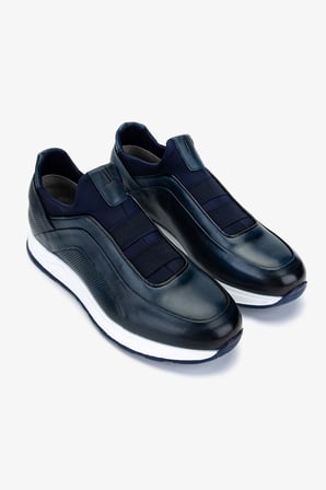 Valmenti Erkek Hakiki Deri Lacivert Sneakers & Spor Ayakkabı 383 VAL-6094 ERK AYK Y25 LACI SLVR