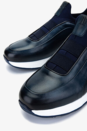 Valmenti Erkek Hakiki Deri Lacivert Sneakers & Spor Ayakkabı 383 VAL-6094 ERK AYK Y25 LACI SLVR