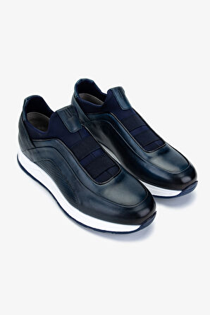 Valmenti Erkek Hakiki Deri Lacivert Sneakers & Spor Ayakkabı 383 VAL-6094 ERK AYK Y25 LACI SLVR