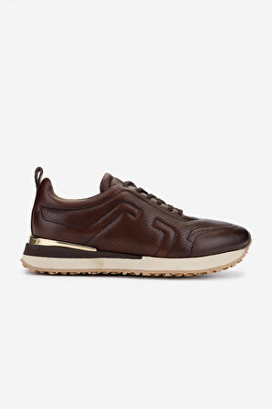 Valmenti Erkek Hakiki Deri Kahverengi Sneakers & Spor Ayakkabı 383 VAL-5960 ERK AYK Y25 KAHVE SLVR