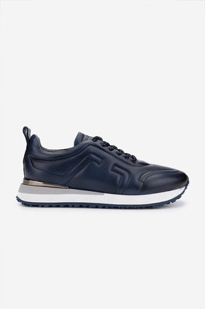 Valmenti Erkek Hakiki Deri Lacivert Sneakers & Spor Ayakkabı 383 VAL-5960 ERK AYK Y25 LACI SLVR