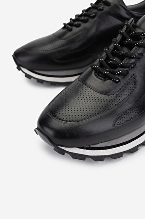 Valmenti Erkek Hakiki Deri Siyah Deri Sneakers & Spor Ayakkabı 383 VAL-4516 ERK AYK Y25 SIYAH DR