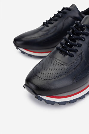 Valmenti Erkek Hakiki Deri Lacivert Sneakers & Spor Ayakkabı 383 VAL-4516 ERK AYK Y25 LACI DR