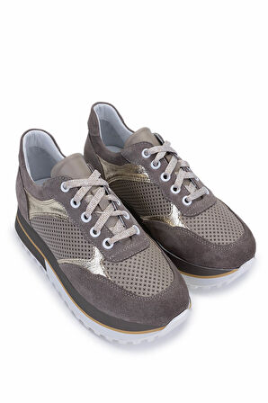 Tamer Tanca Kadın Hakiki Deri Taş Süet Sneakers & Spor Ayakkabı 775 383 BN AYK Y25 TAS SUET/DR