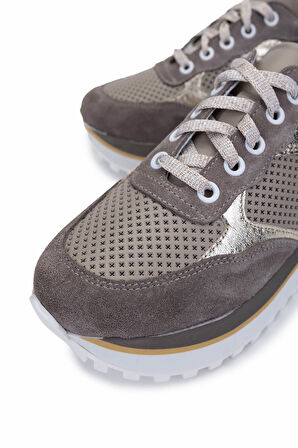 Tamer Tanca Kadın Hakiki Deri Taş Süet Sneakers & Spor Ayakkabı 775 383 BN AYK Y25 TAS SUET/DR