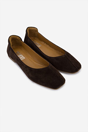 Valmenti Kadın Kahverengi Süet Babet Ayakkabı 775 9613 BN AYK Y25 KAHVE SUET