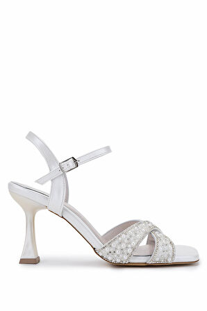 Tamer Tanca Kadın Hakiki Deri Beyaz Sedef Topuklu Ayakkabı 1065 036 BN AYK Y25 BEYAZ SEDEF