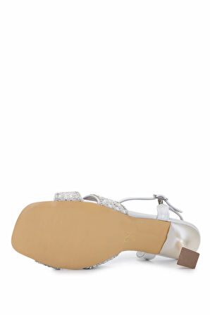 Tamer Tanca Kadın Hakiki Deri Beyaz Sedef Topuklu Ayakkabı 1065 036 BN AYK Y25 BEYAZ SEDEF