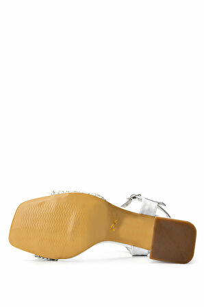 Tamer Tanca Kadın Hakiki Deri Beyaz Sedef Topuklu Ayakkabı 1065 1040 BN AYK Y25 BEYAZ SEDEF