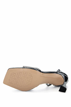 Tamer Tanca Kadın Vegan Metalik Topuklu Ayakkabı 1065 1009 BN AYK Y25 ANTRASIT BSK