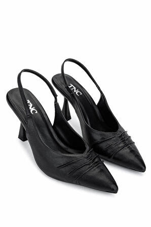 Tamer Tanca Kadın Vegan Siyah Topuklu Ayakkabı 1065 807 BN AYK Y25 SIYAH