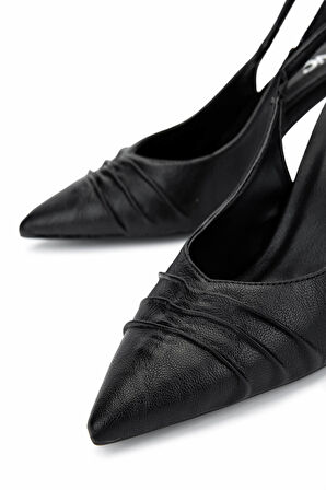 Tamer Tanca Kadın Vegan Siyah Topuklu Ayakkabı 1065 807 BN AYK Y25 SIYAH