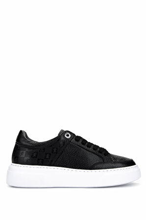 Tamer Tanca Kadın Hakiki Deri Siyah Floter Sneakers & Spor Ayakkabı 04 503 BN AYK Y25 SIYAH FLTR