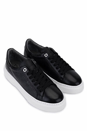 Tamer Tanca Kadın Hakiki Deri Siyah Sneakers & Spor Ayakkabı 04 502 BN AYK Y25 SIYAH