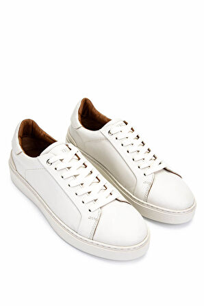 Tamer Tanca Erkek Hakiki Deri Beyaz Sneakers & Spor Ayakkabı 1149 ENVIE ERK AYK Y25 BEYAZ DR