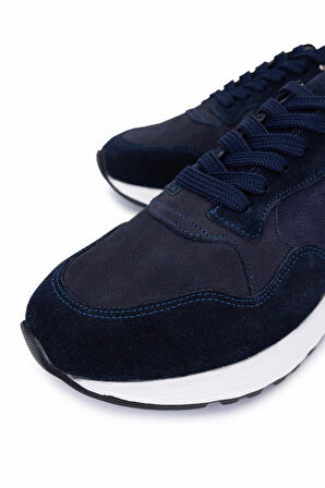 Tamer Tanca Erkek Hakiki Deri Lacivert Süet Sneakers & Spor Ayakkabı 1149 JOGGER ERK AYK Y25 LACI SUET/LACI NBK