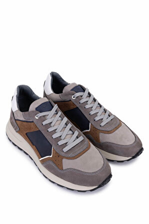 Tamer Tanca Erkek Hakiki Deri Sneakers & Spor Ayakkabı 1149 HAROLD ERK AYK Y25 GRI KMBN