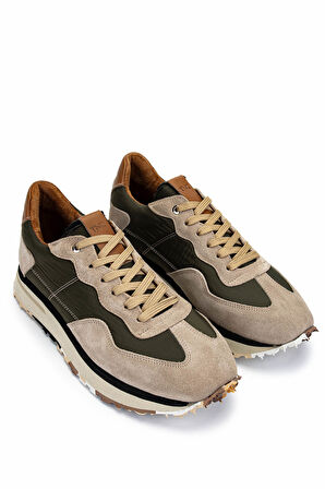 Tamer Tanca Erkek Deri & Tekstil Vizon/Haki Sneakers & Spor Ayakkabı 1149 MONACO ERK AYK Y25 VZN/HAKI PRST